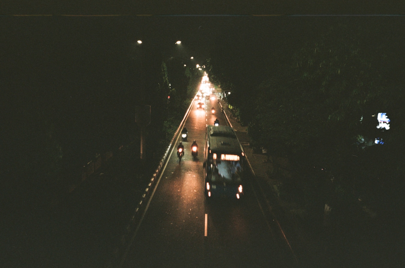 Jakarta Night Traffic from Overpass