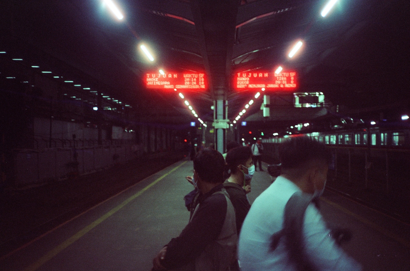 Late Night Train Platform Departure